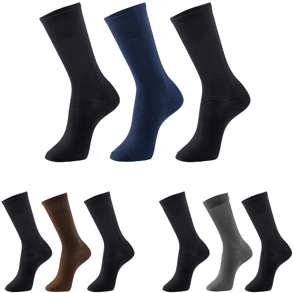 Meia Casual Clássica Masculina - 1 kit com 3 pares