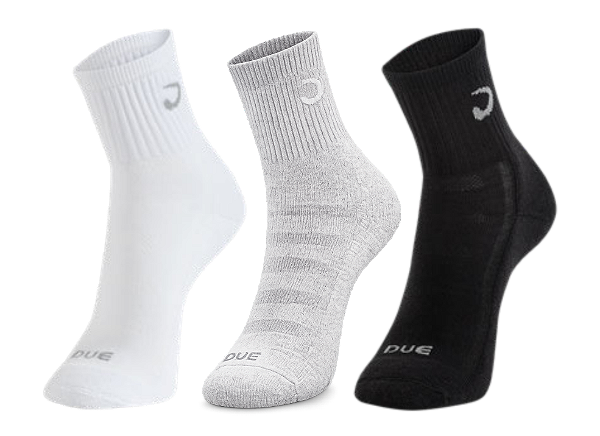 Meia canelada masculina cano curto - 1 kit com 3 pares sortidos