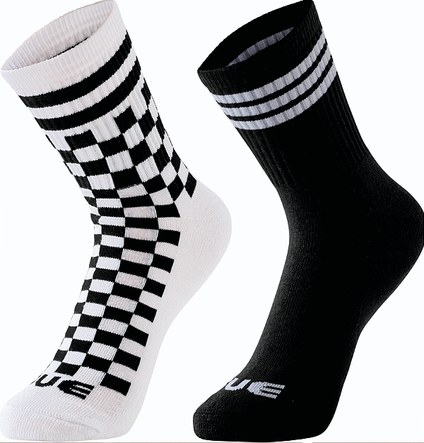 Meia Canelada Old School - Kit 2 Pares - 34 Ao 39 Due Wear