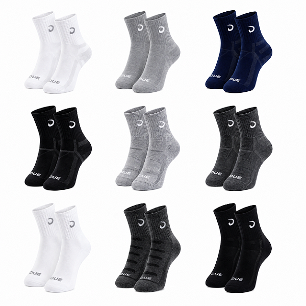 Pacotão 06 kits 18 Pares - Meia canelada masculina cano médio