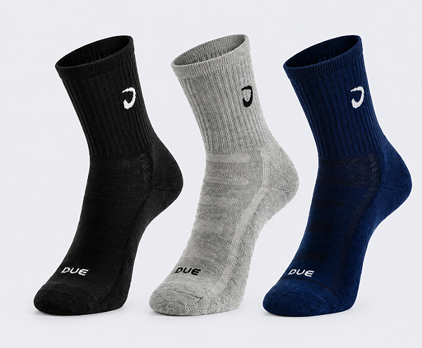 Meia canelada masculina cano Longo - 1 kit com 3 pares sortidos