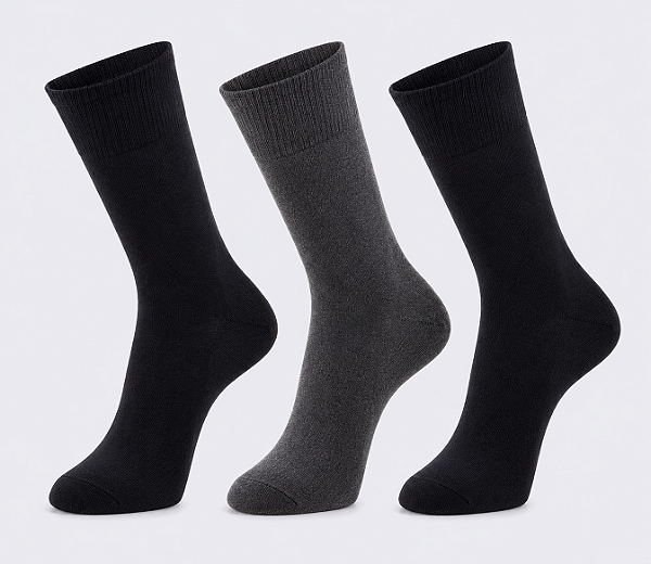 Meia Casual Básica Masculino - 1 kit com 3 pares sortidos