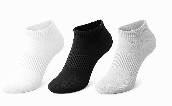 Meia sapatilha masculina - 1 kit com 3 pares sortidos
