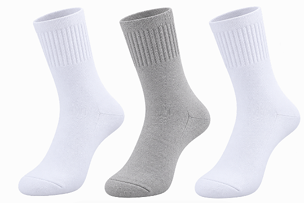 Meia esportiva masculina tamanho especial - 1 kit com 3 pares sortidos