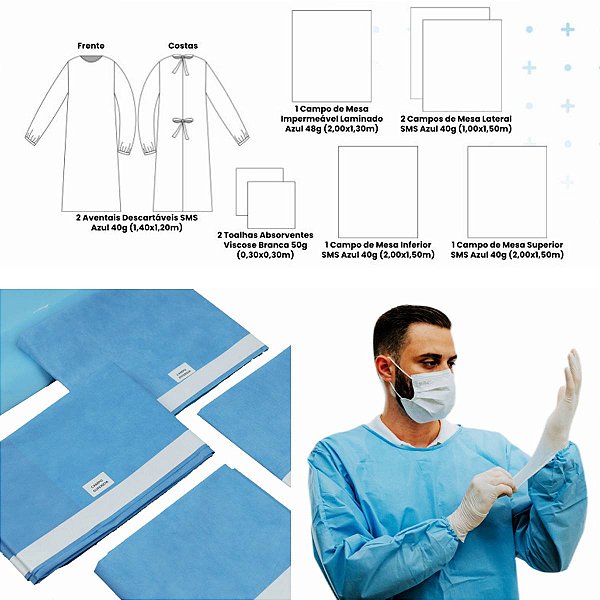 Kit Paramentação Cirúrgica Estéril Universal Hospitalar