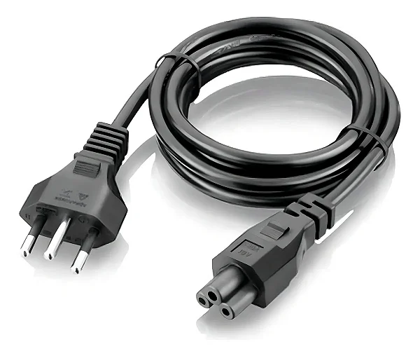 Cabo De Força Tripolar Para Fonte Notebook TV Laptop Compativel Com Dell LG Samsung Padrão Mickey BR