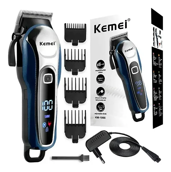 Máquina Cortar Cabelo Kemei Recarregável Profissional Sem Fio Profissional KM-1995