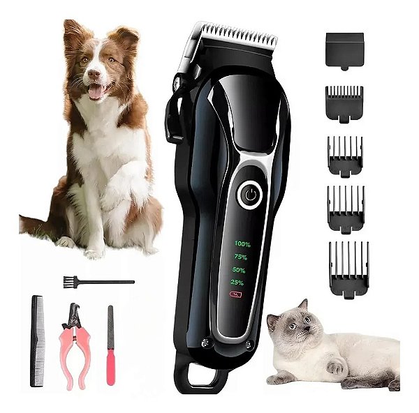 Kit Completo de Tosa Pet - Máquina De Tosa Profissional Com Alicate Lixa e Pente - Kemei Km-1991