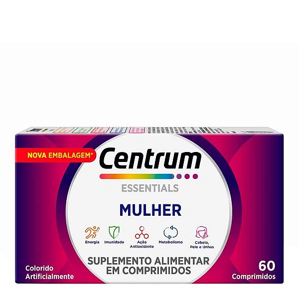 VITAMINA CENTRUM DE A-Z MULHER ESSENTIALS 60 COMPRIMIDOS