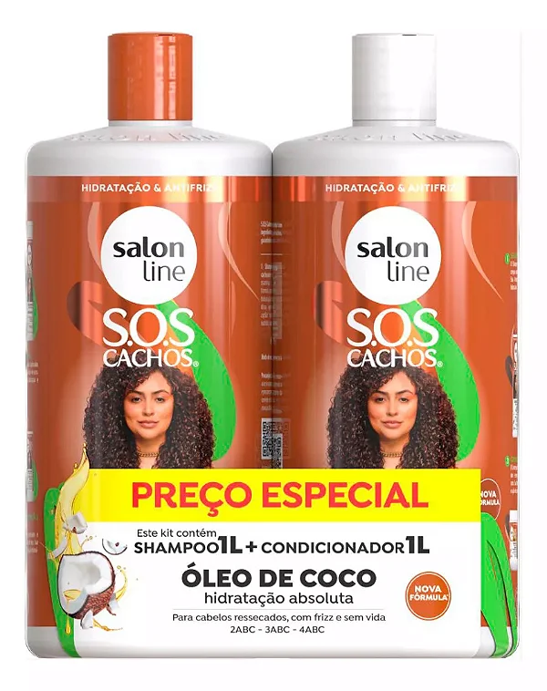 SHAMPOO E CONDICIONADOR COCO SALON LINE SOS TRAT PROFUNDO 1L