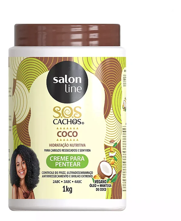 CREME PARA PENTEAR SOS CACHOS SALON LINE COCO 1KG HIDRATAÇÃO