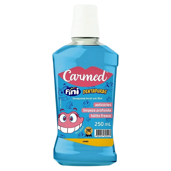 ENXAGUANTE BUCAL CARMED FINI DENTADURAS COM FLUOR  250ML