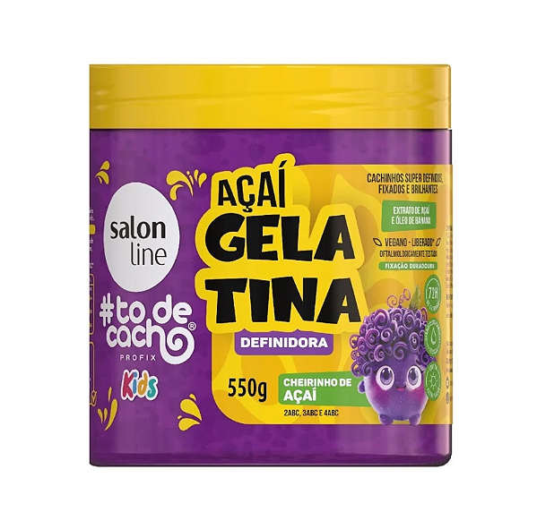 SALON LINE GELATINA TODECACHO KIDS AÇAÍ DEFINIDORA 550G