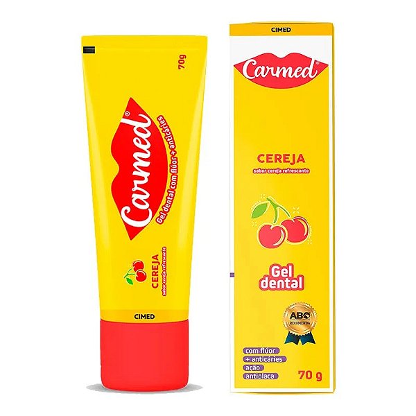 GEL DENTAL CARMED COM FLÚOR  ANTICÁRIES SABOR CEREJA 70G