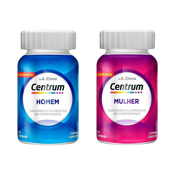 Kit Casal Vitamina Centrum A-Z Homem E Mulher 60 Comprimidos