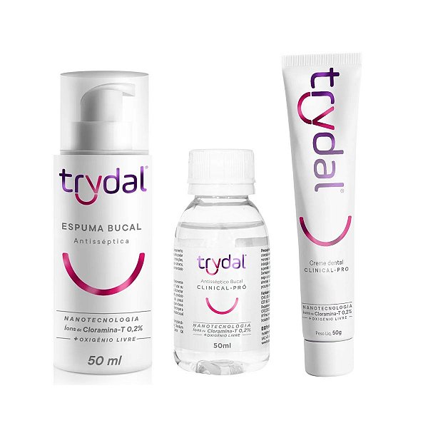 Kit Trydal Espuma Enxaguante Creme Antisséptico Cloramina T