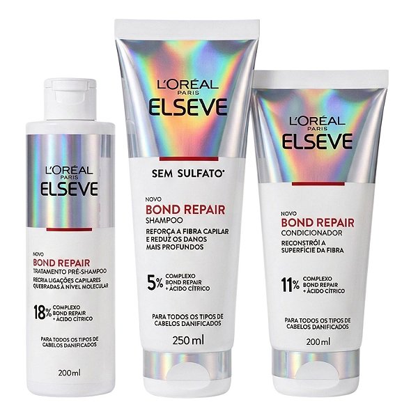Kit L'oreal Elseve Bond Repair Reconstrução Capilar 3 itens