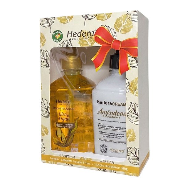 KIT SABONETE LQUIDO E HIDRATANTE HEDERA AMENDOAS E ARGAN