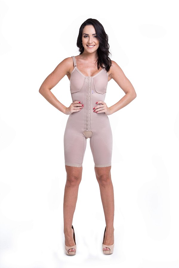 Cinta Modeladora Shorts Com Alças E Fecho Frontal  Biobela - 1601