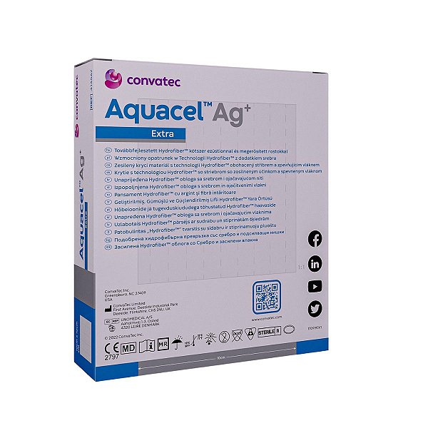 Curativo Aquacel AG+Extra Estéril 15cm x 15cm Unidade Convatec
