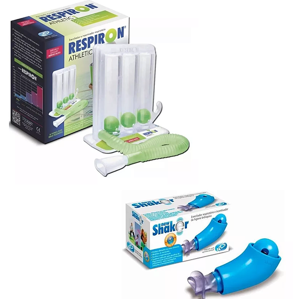 Kit Respiron Atheletic 1 + New Shaker Fisioterapia Pulmonar