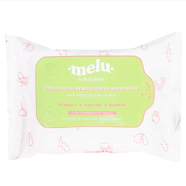 Lenço Facial Removedor De Maquiagem - Melu By Ruby Rose