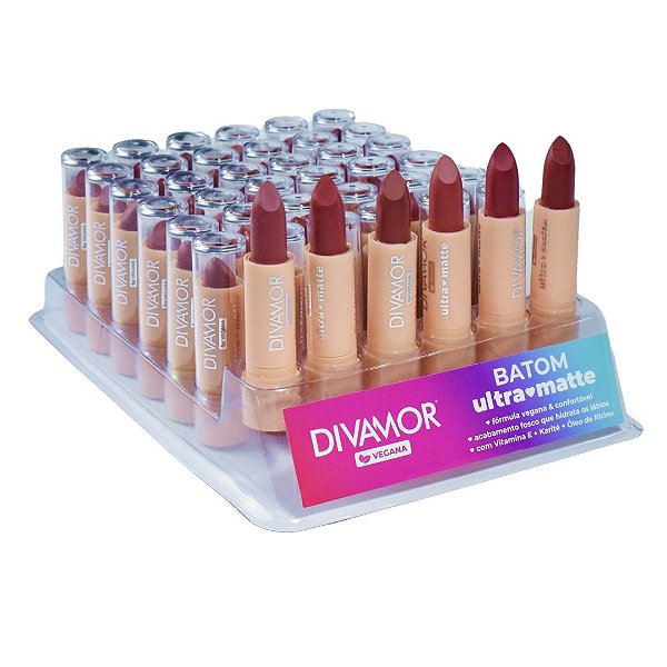 BOX Batom Bastao UltraMatte Rosa