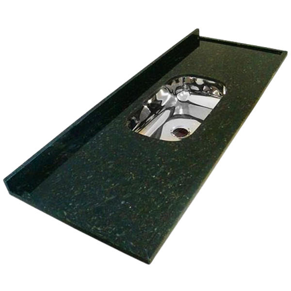 Pia De Cozinha Granito Verde Ubatuba 1,80x56 Com Cuba Inóx