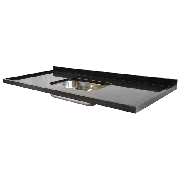 Pia Cozinha Granito Preto Kasa 1,80x56 Cuba Funda
