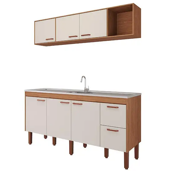 Cozinha Slim Balcão e Aéreo 1,8