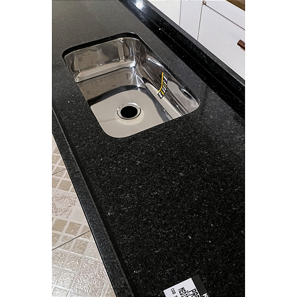 Pia Granito Preto Kasa Borda Grossa Cuba Funda 1,52x57