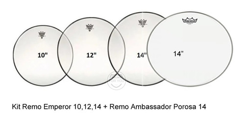 Kit De Peles Remo Emperor Cl 10 12 14 + 14 Ambassador Porosa
