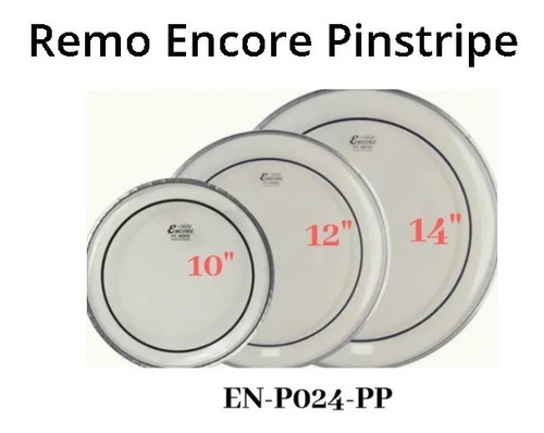 Kit Peles Encore 10 12 14  Remo Pinstripe Clear En-p024-pp