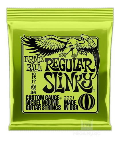 Encordoamento Ernie Ball 010 Guitarra Slink 2221 Original