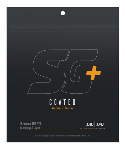 Encordoamento De Violão Sg+ Coated 010 Bronze 85/15 Light
