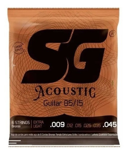 Encordoamento Sg Cordas 0.09 P/ Violão Aço Extra Light 6684