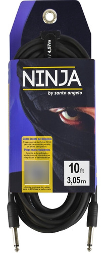 Cabo Guitarra Violão Santo Angelo Ninja P10 10ft 3,05m