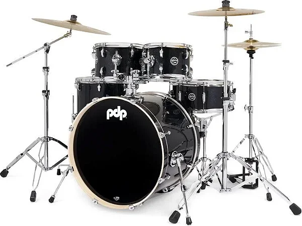 Bateria PDP Mainstage Black  Sparkle Com Pratos Paiste