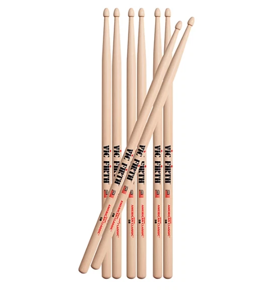 Pack Baqueta Vic Firth American Classic Hickory 5b - 4 pares