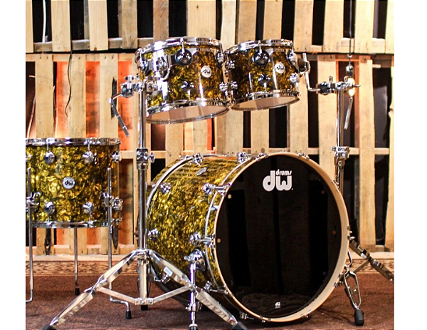 Bateria Dw Collector´s - Cor Gold Abalone - Ferragens Black Nickel