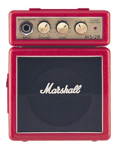 Amplificador Marshall Micro Amp Ms-2 Transistor Para Guitarra De 1w Cor Vermelho