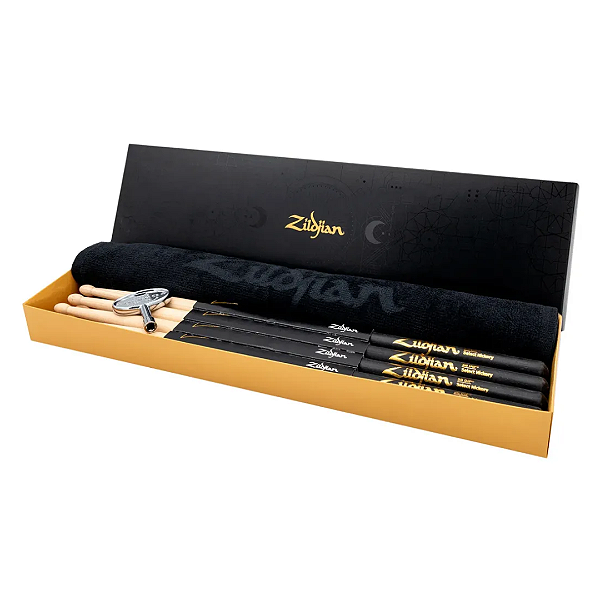 Kit De 4 Baquetas Com Chave De Afinação E Flanela Zildjian Bege/preto 5b