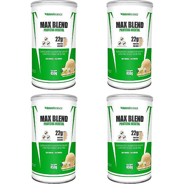 Kit 4 Proteína Max Blend Sorvete Creme Natural Science 450g