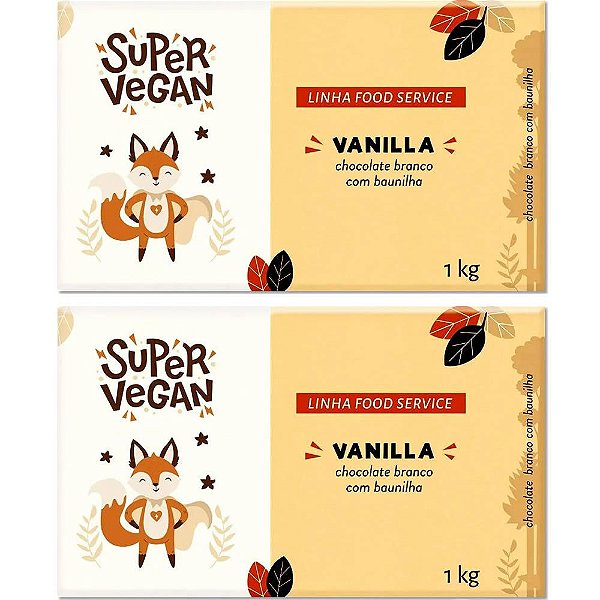 Kit 2 Chocolate Branco C/ Baunilha Super Vegan 1kg - Vegano
