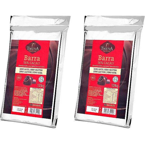 Kit 2 Chocolate Meio Amargo 56% cacau Tnuva 1kg - Vegano