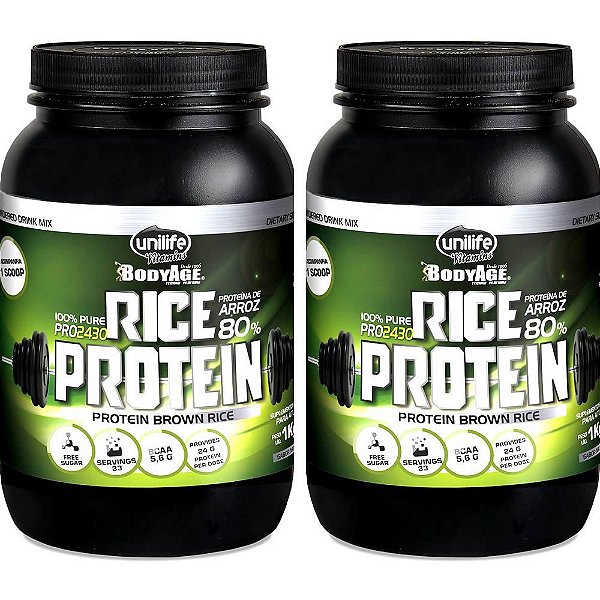 Kit 2 Rice Protein Proteína de Arroz Natural Unilife 1kg