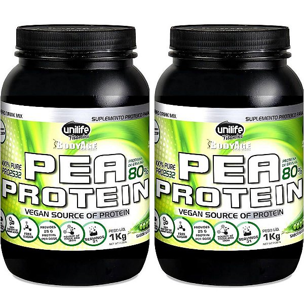 Kit 2 Pea Protein Proteína de Ervilha Cappuccino Unilife 1kg