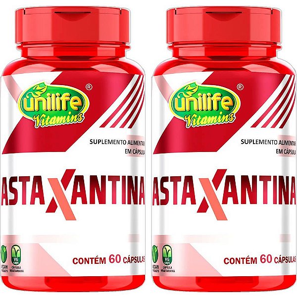 Kit 2 Astaxantina 5mg Unilife 60 Cápsulas