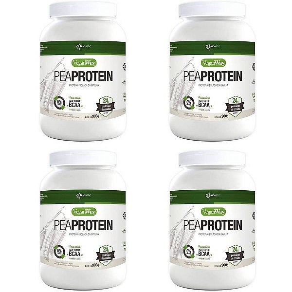 Kit 4 Pea Protein Natural VeganWay 900g - Vegano