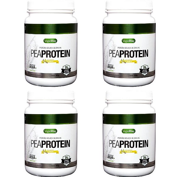 Kit 4 Pea Protein Baunilha VeganWay 900g - Proteína Vegana